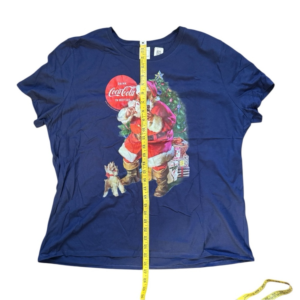 Coca-Cola Festive Santa Navy Tee - Picture 6 of 8